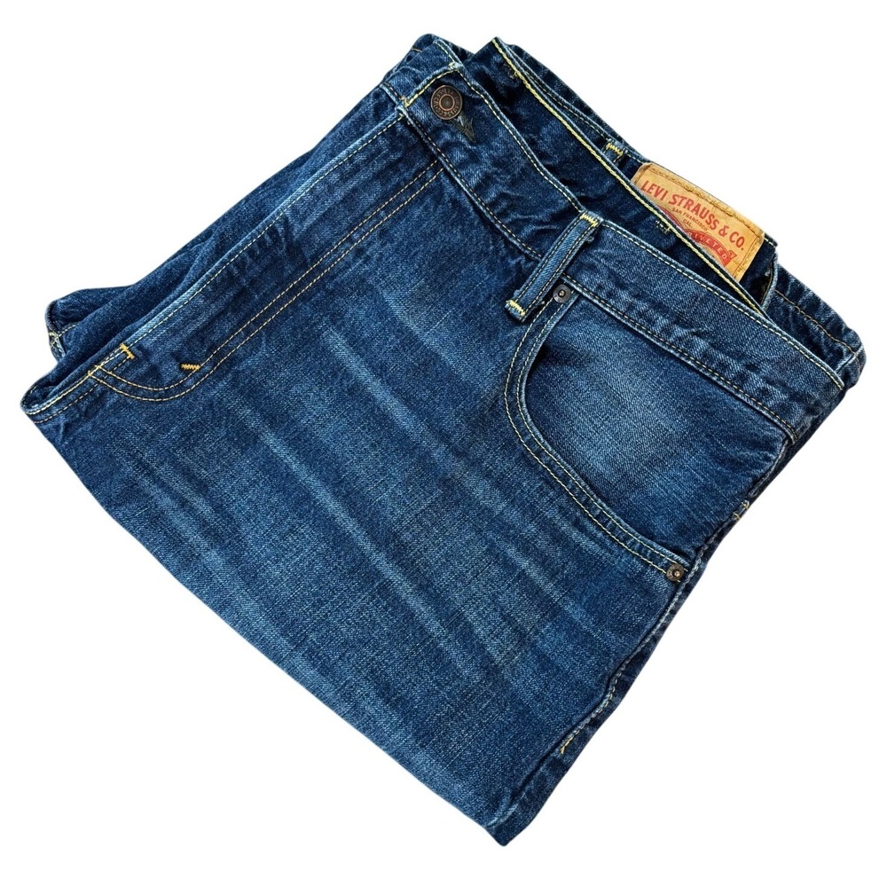 LEVI STRAUSS 569 Denim Shorts Mens 40 Blue Relaxed Fit Medium Wash Jean